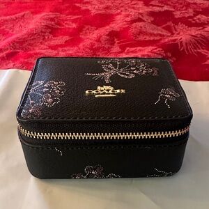 Coach Black Floral Cosmetic Case